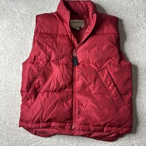 Women's Eddie Bauer Size Small Red‎ Puffer Goose Down Full Zip Vest